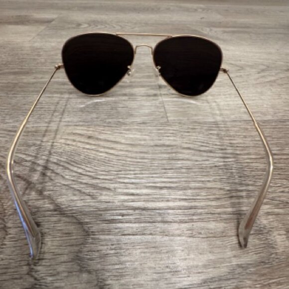 AQS Aviator Sunglasses Blue/Green lenses w Gold Rim main image 8